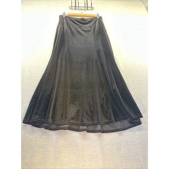 Paper Doll Black Velvet Skirt Womens Med Long Maxi Whimsygoth Boho Witchy - Picture 10 of 11